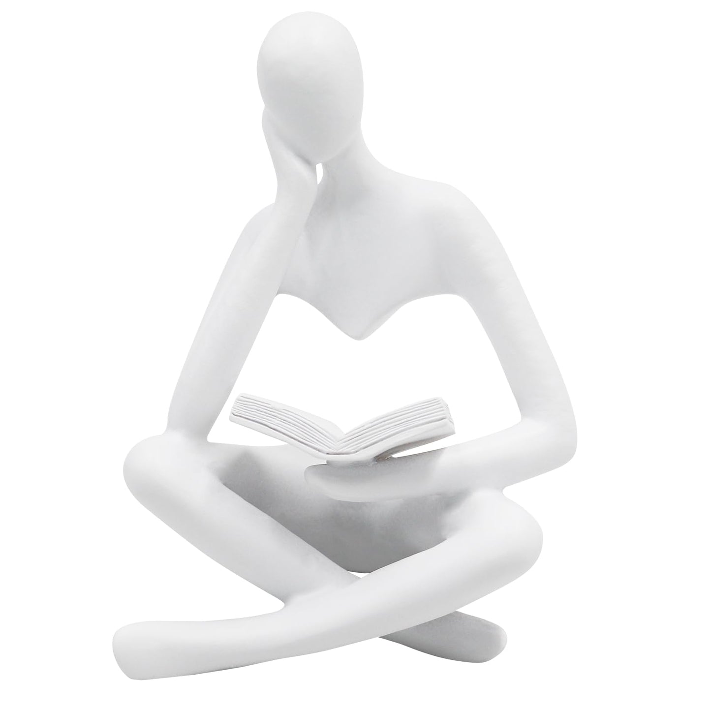 Reading Women Statue Thinker Sculptures Abstract Art Ornament Modern Aesthetic Figurine Decoration Suitable for Home Living Room Bedroom Office Shelf Table Desk Bookshelf Decor