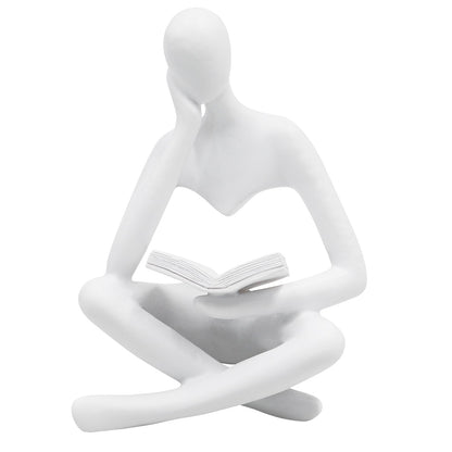 Reading Women Statue Thinker Sculptures Abstract Art Ornament Modern Aesthetic Figurine Decoration Suitable for Home Living Room Bedroom Office Shelf Table Desk Bookshelf Decor