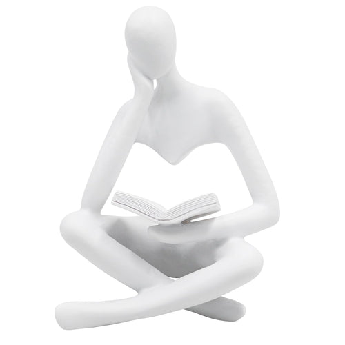 Reading Women Statue Thinker Sculptures Abstract Art Ornament Modern Aesthetic Figurine Decoration Suitable for Home Living Room Bedroom Office Shelf Table Desk Bookshelf Decor